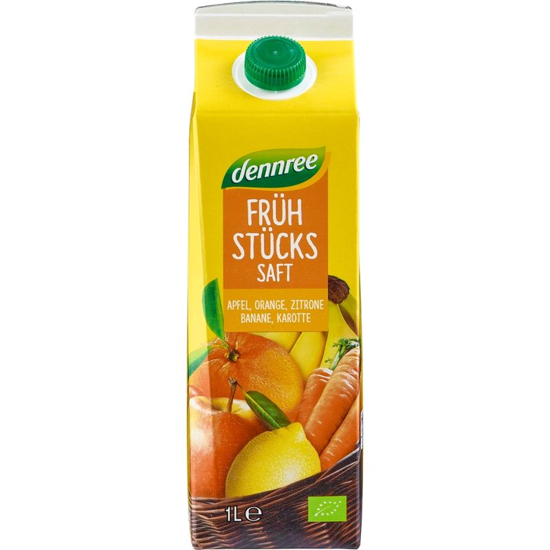 dennree Frühstückssaft - Apfel, Orange, Zitrone, Banane, Karotte - Produktbild