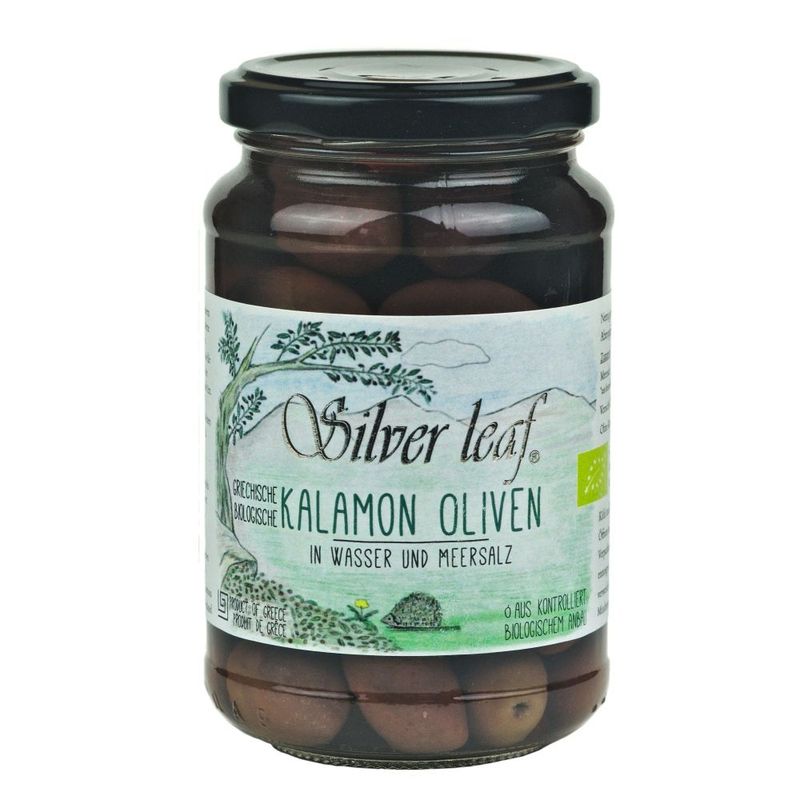 Silver leaf Kalamon Oliven mit Stein in Wasser und Meersalz - Produktbild