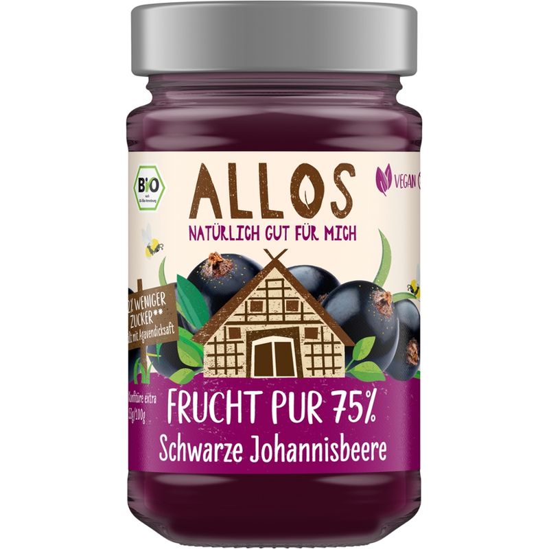 Allos Frucht Pur 75%  Schwarze Johannisbeere - Produktbild