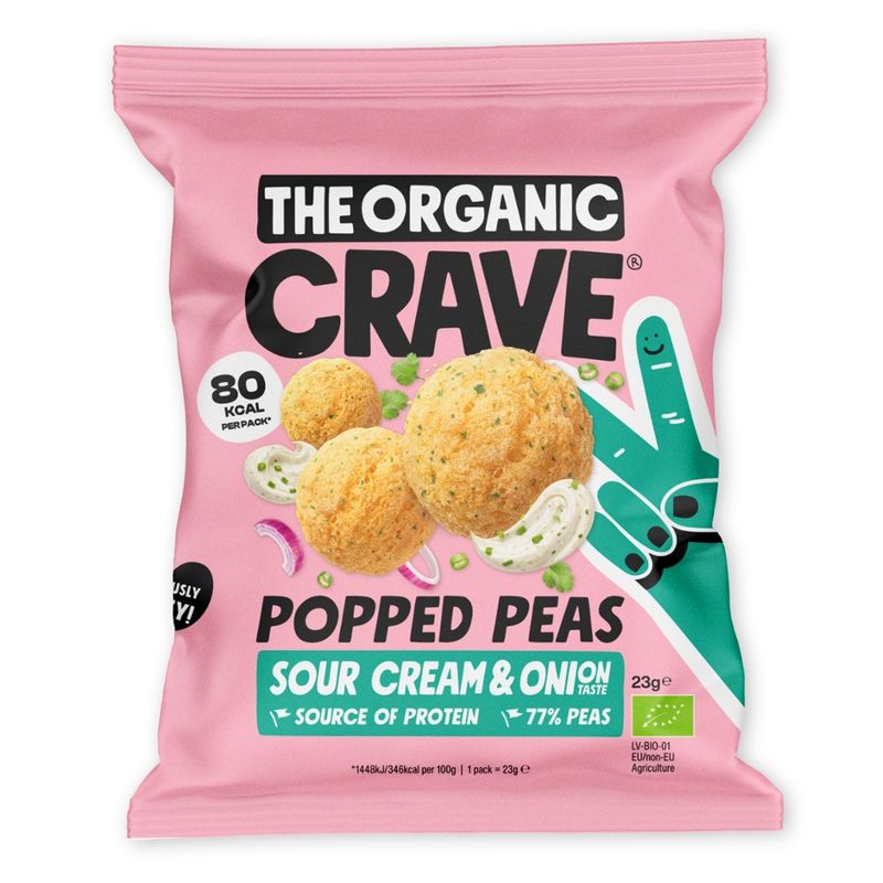 The Organic Crave The Organic Crave- Poppeas- Sour Cream and Onion 23g (bio) - Produktbild