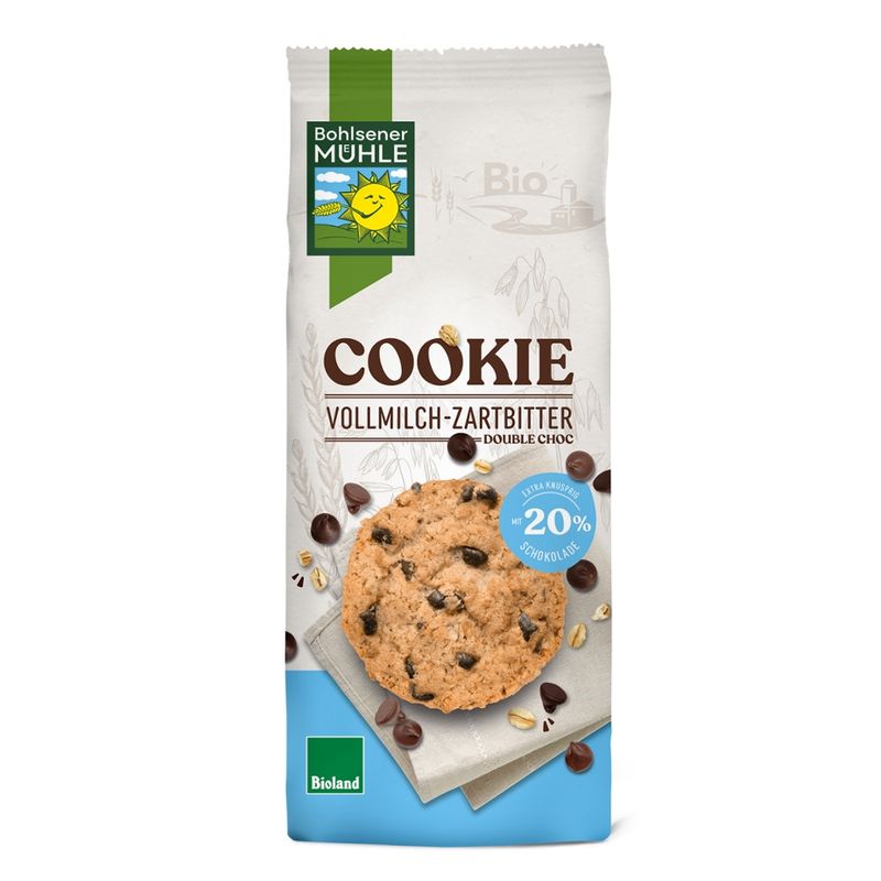 Bohlsener Mühle Cookie Vollmilch-Zartbitter - Produktbild