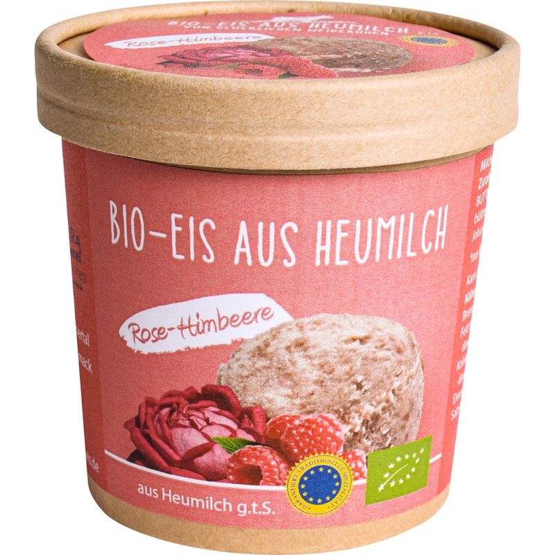 Bio - Heumilcheis Manufaktur Hohenlohe Bio - Eis aus Heumilch g.t.S. Rose - Himbeere 300ml - Produktbild
