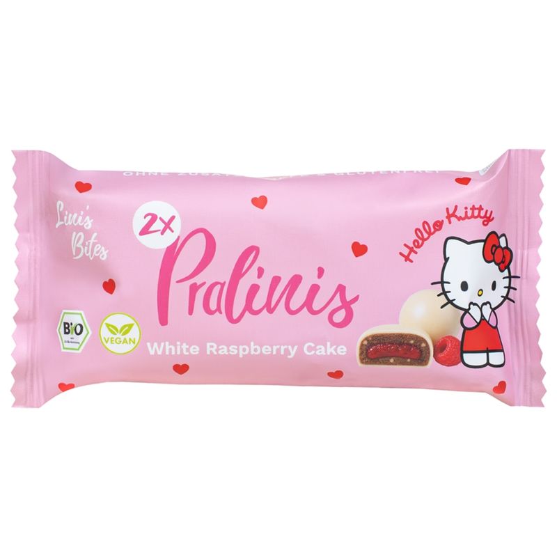 Lini's Bites Lini's Bites White Raspberry Cake Pralinis Bio Dattel-Kugeln Hello Kitty - Produktbild