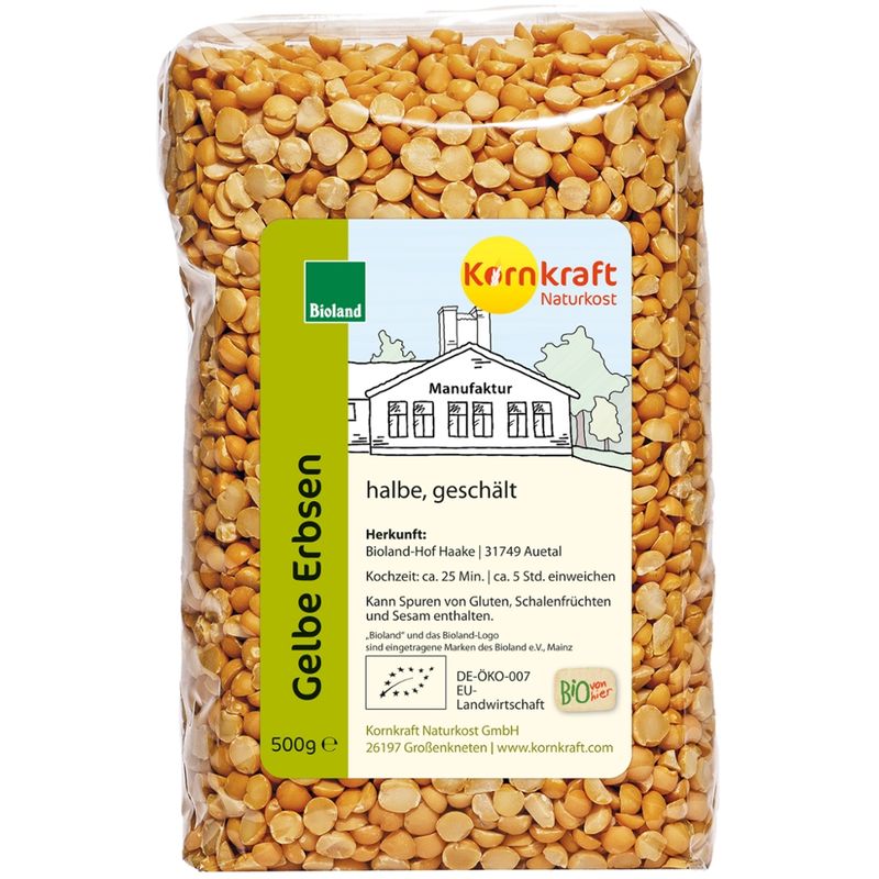 Kornkraft Erbsen, gelbe, halbe geschält - Produktbild