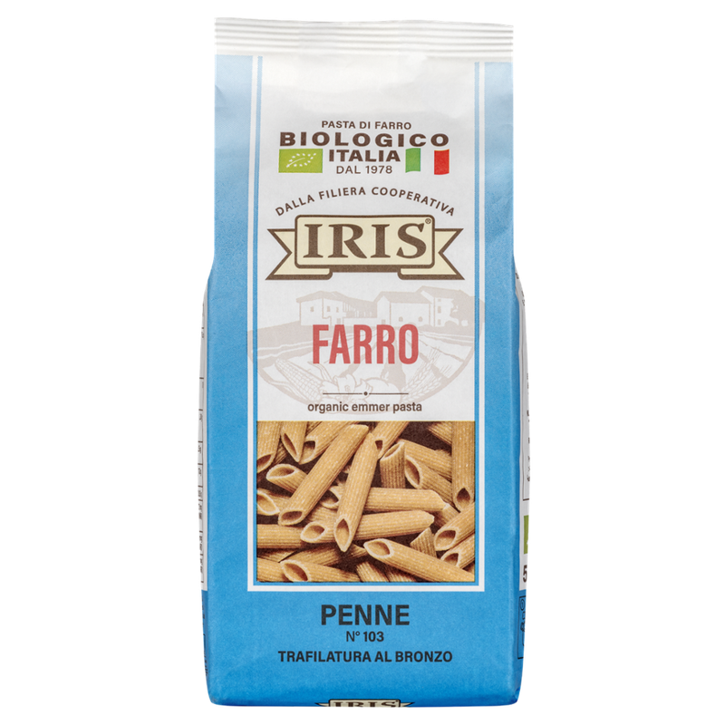 IRIS  Penne hell aus ökologischer Halbvollkorn-Sommerdinkel der 100% Italienischen IRIS Landwirtschaftlichekette 500g - Produktbild