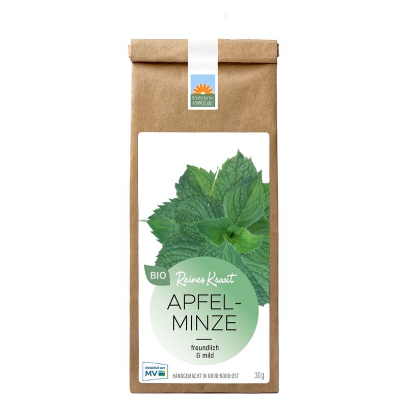 Kräutergarten Pommerland Bio Apfelminze in der Papiertüte - Mentha Rotundifolia - Produktbild