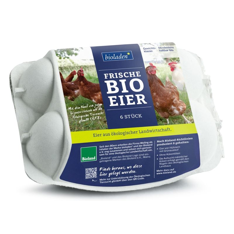 bioladen Eier, Größe M/L, abgep. 16x - Produktbild