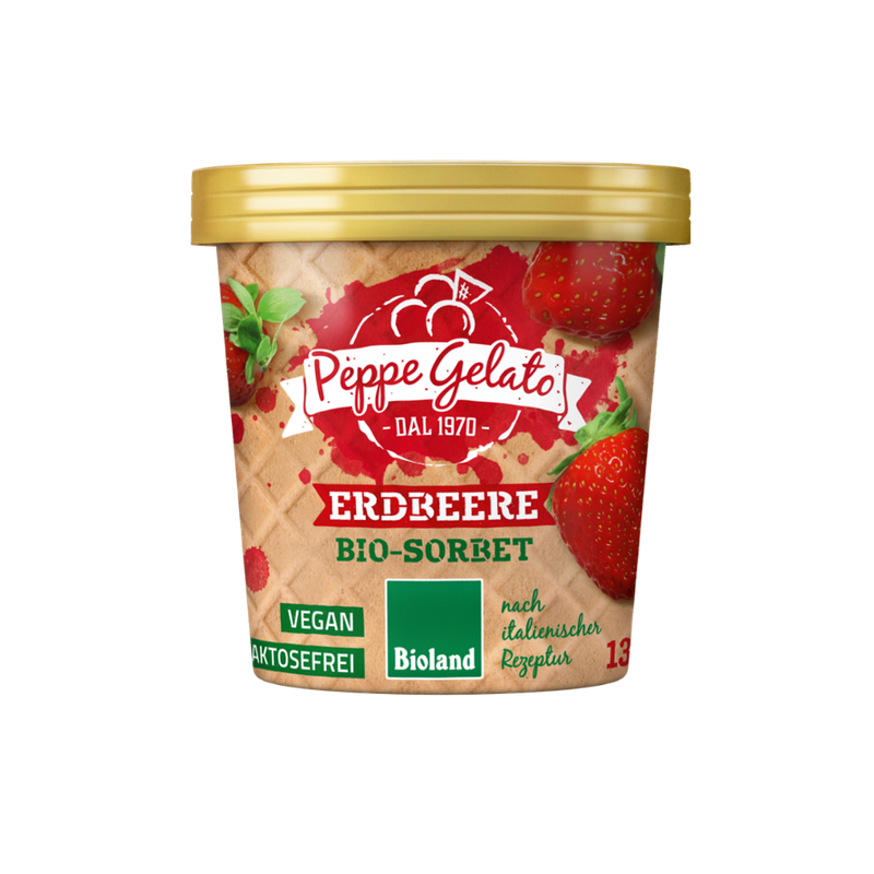 Peppe Gelato  Peppe Gelato Erdbeere Bio-Sorbet - Produktbild