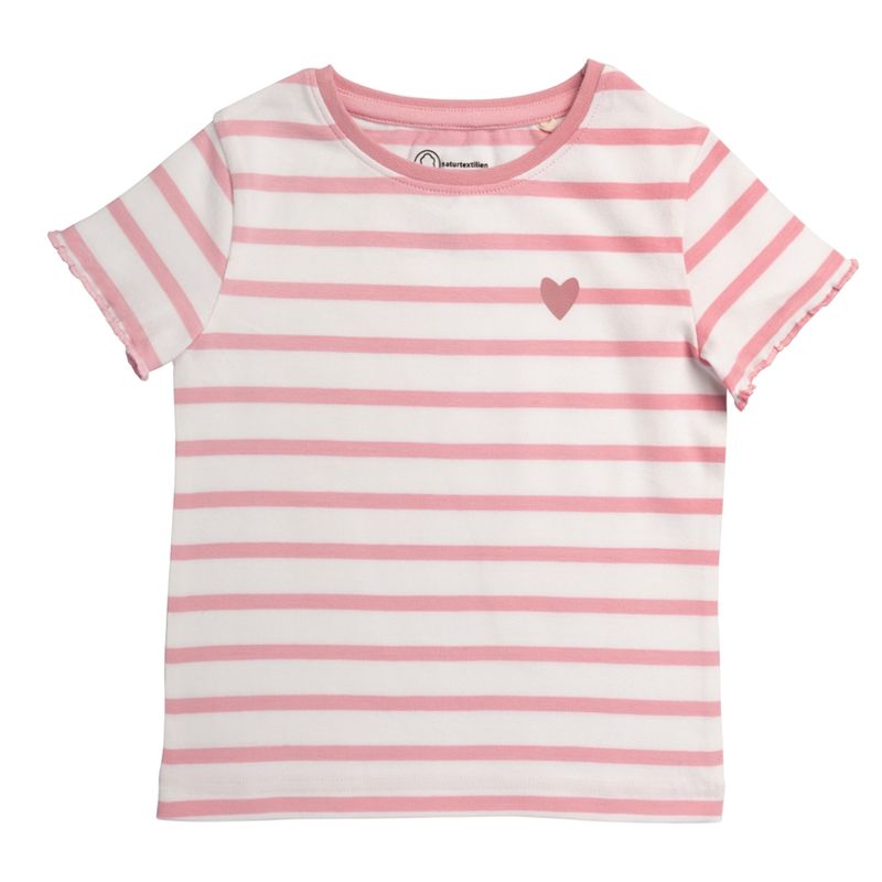 LIVING CRAFTS Mädchen-T-Shirt, 2er Pack, blush/stripes/heart, 98/104 - Produktbild