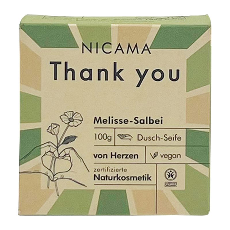NICAMA NICAMA zertifizierte Bio-Seife Thank you-Seife Melisse Salbei 100g - Produktbild