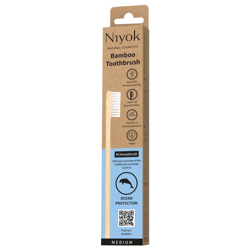 Niyok Choosebrush - Brosse à dents en bambou avec don : Protection des mers - Produktbild