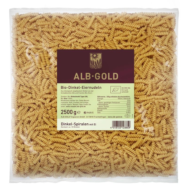 ALB-GOLD AG Bio Dinkel-Spiralen mit Ei 4 x 2,5 kg - Produktbild