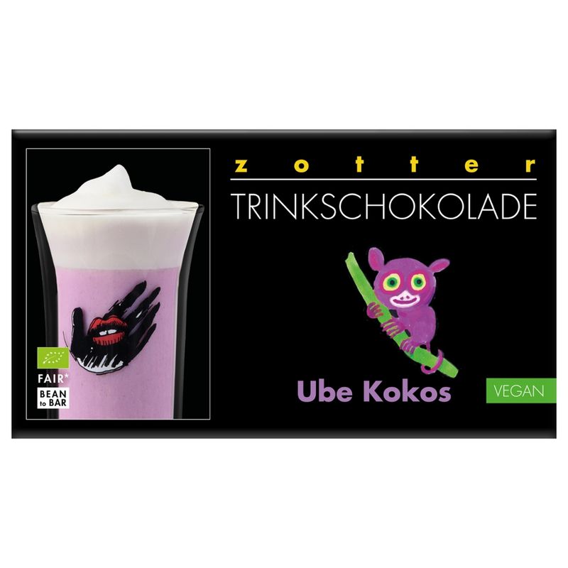 Zotter Schokolade Trinkschokolade – Ube Kokos VEGAN - Produktbild