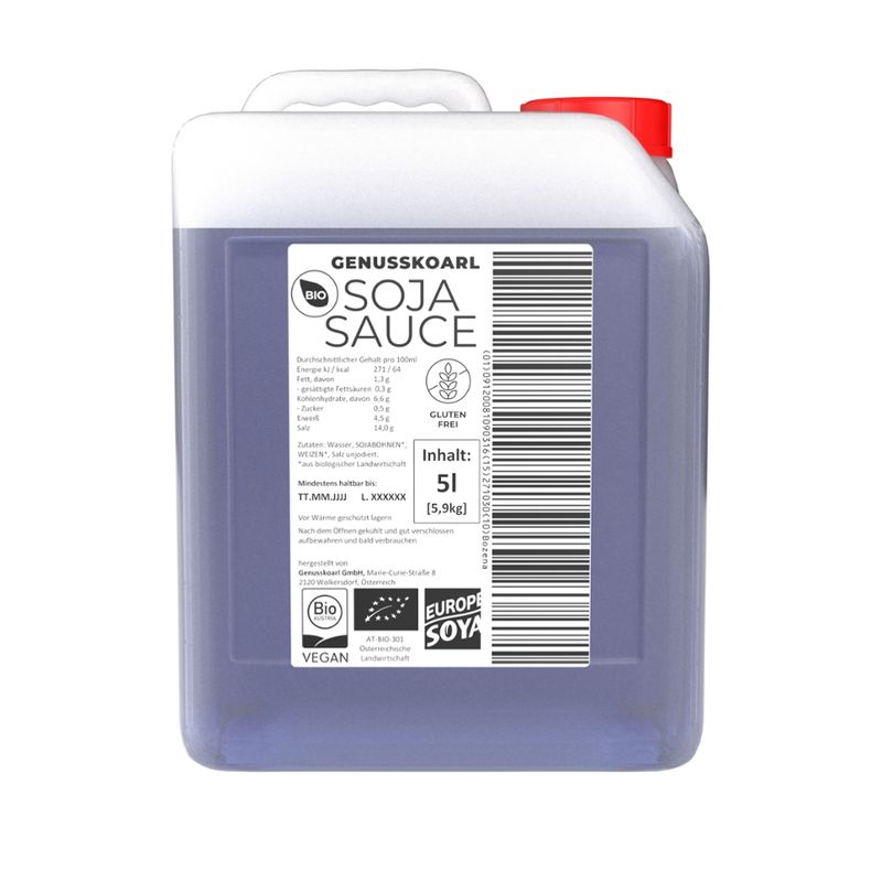 Genusskoarl Bio-Sojasauce 5l - Genusskoarl - angebaut und gebraut in Österreich - Produktbild