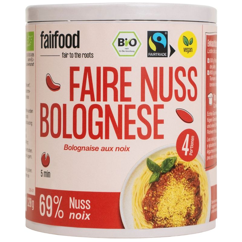 fairfood Freiburg 120g, Papierdose, Faire Nuss Bolo, BIO & FLO Fairtrade - Produktbild