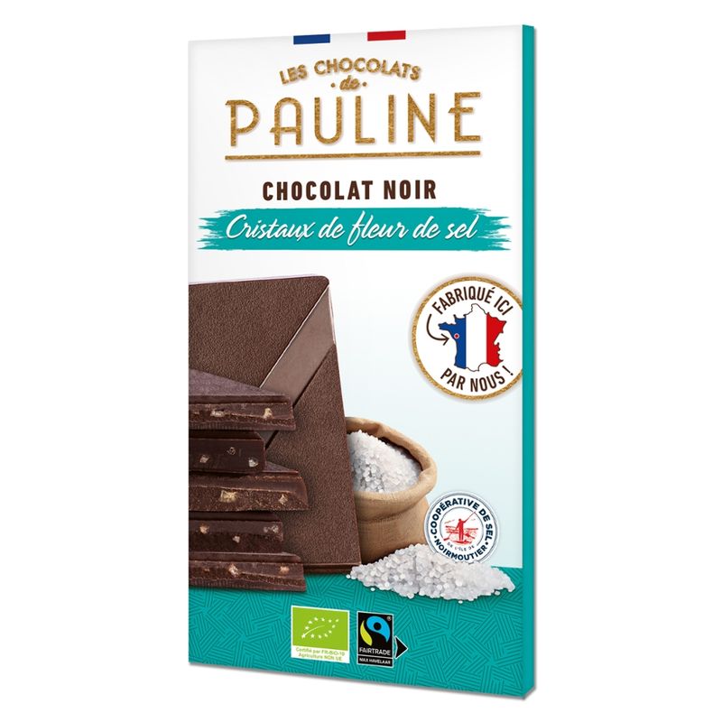 LES CHOCOLATS DE PAULINE Dark chocolate tablet with sea salt - Produktbild