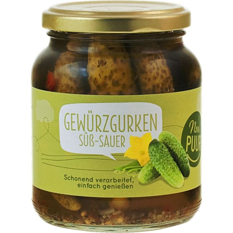 Nur Puur Gewürzgurken, süß-sauer - Produktbild
