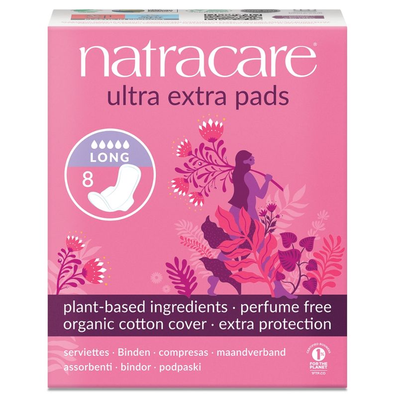 Natracare Binde Ultra Extra Long mit Flügeln 8 St - Produktbild