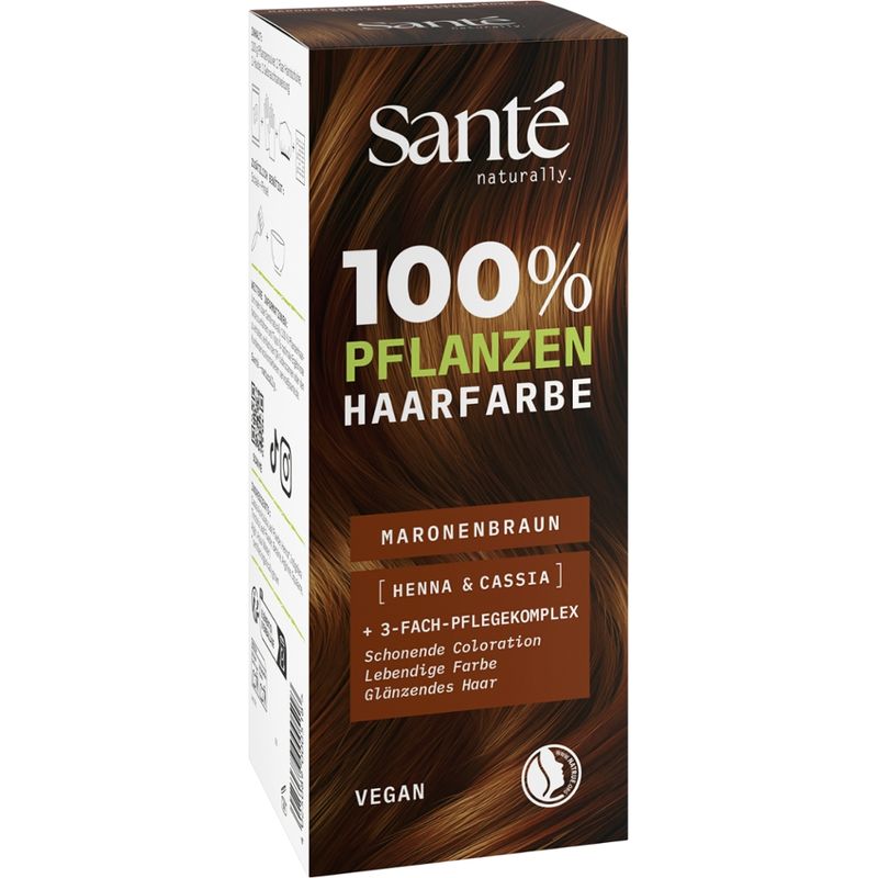 Sante 100% Pflanzenhaarfarbe mit 3-Fach Pflegekomplex MARONENBRAUN 08 - Produktbild
