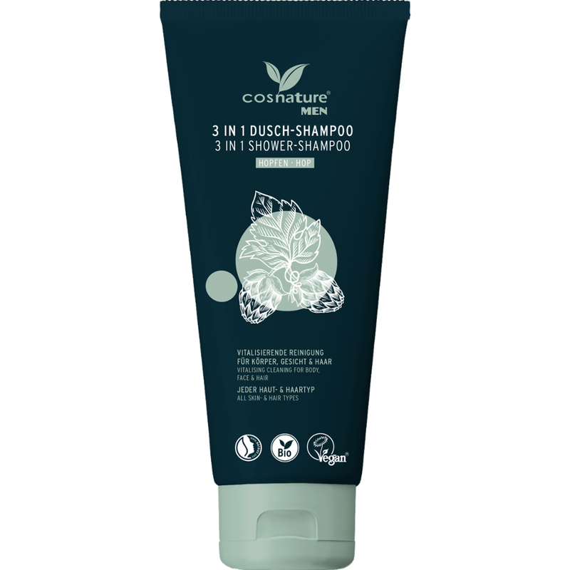 Cosnature  3 in 1 Dusch-Shampoo Hopfen 200 ml - Produktbild