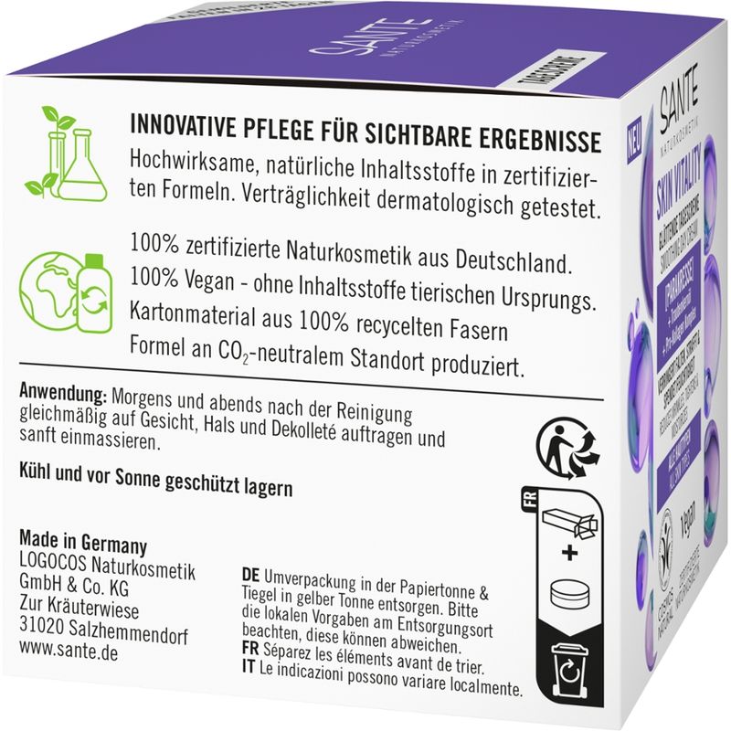Sante SANTE SKIN VITALITY Glaettende Tagescreme 50ml - Produktbild