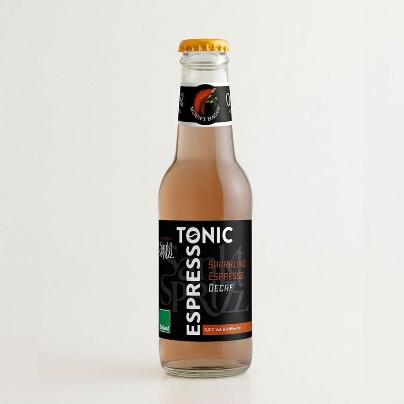 Sankt Sprizz Espresso Tonic entkoffeiniert  0,0% Vol. mit entkoffeiniertem  Mount Hagen Espresso - trinkfertig 200 ml Flasche - Produktbild