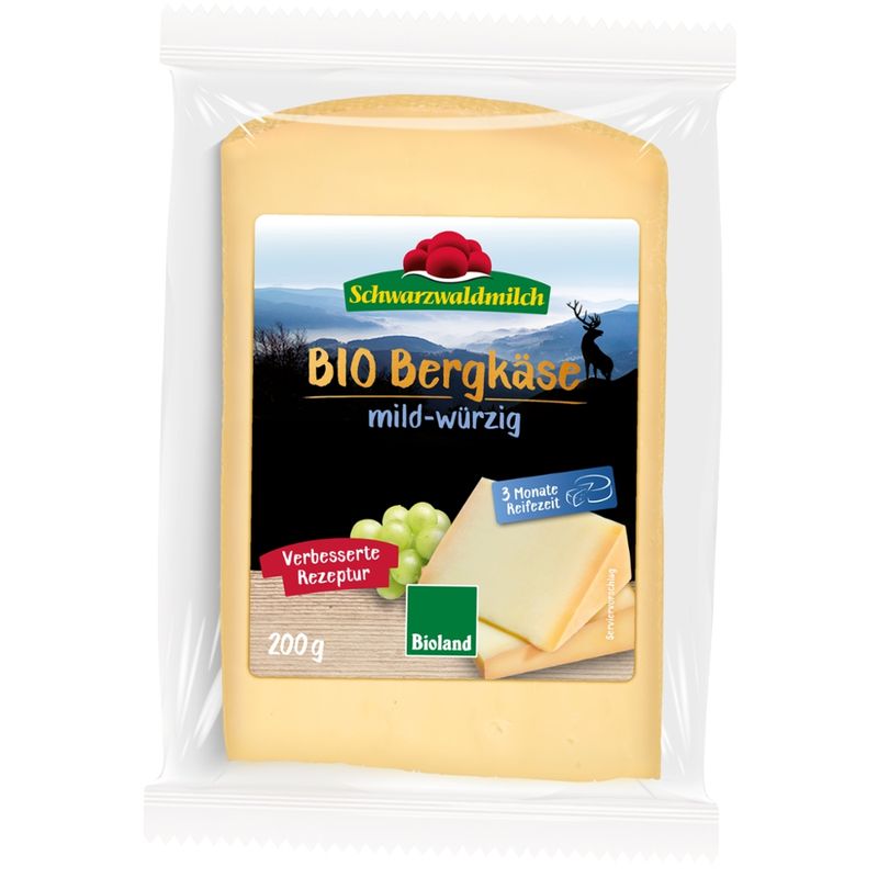 Schwarzwaldmilch BIO SWM BIO Bergkäse mild-würzig 45% 8x200G PG - Produktbild