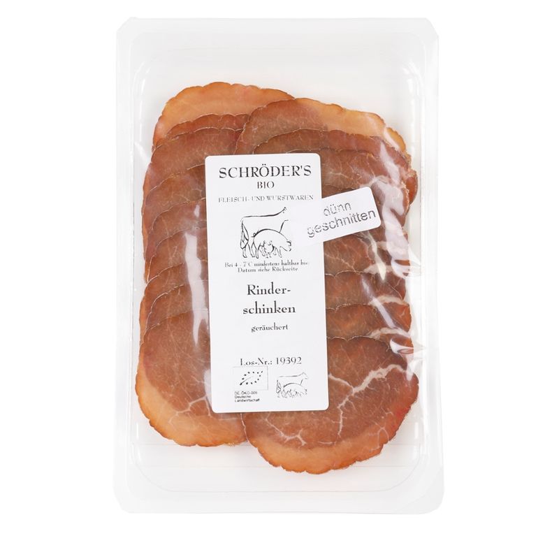 Schröder's Bio Fleisch- und Wurstwaren Rinderschinken geräuchert 80 g - Produktbild