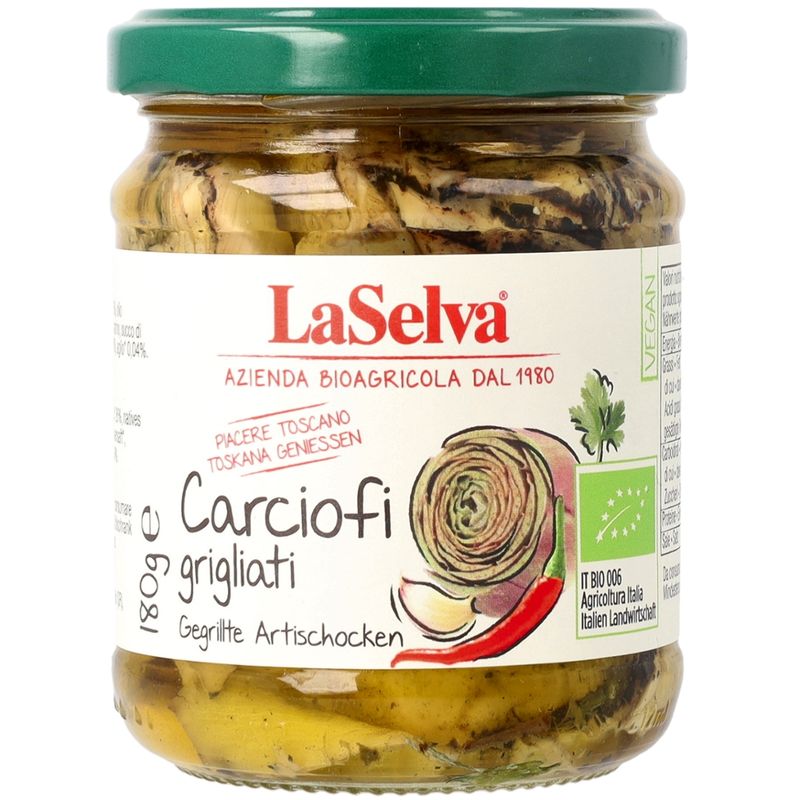 LaSelva Gegrillte Artischocken in Öl, mit Knoblauch und Peperoncini - Produktbild
