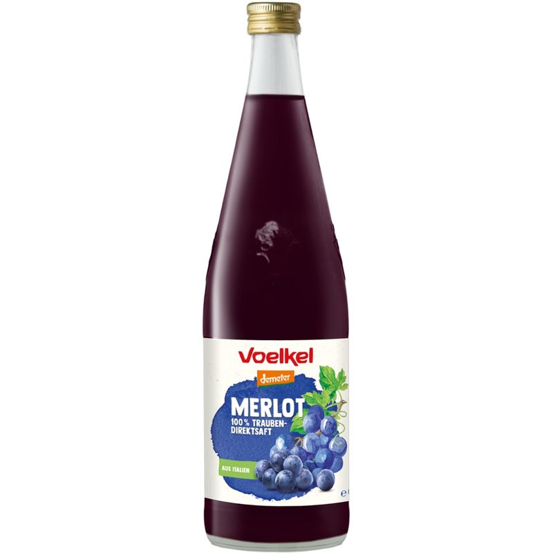 Voelkel Merlot 100% Trauben-Direktsaft 0,7l Einweg pfandfrei - Produktbild