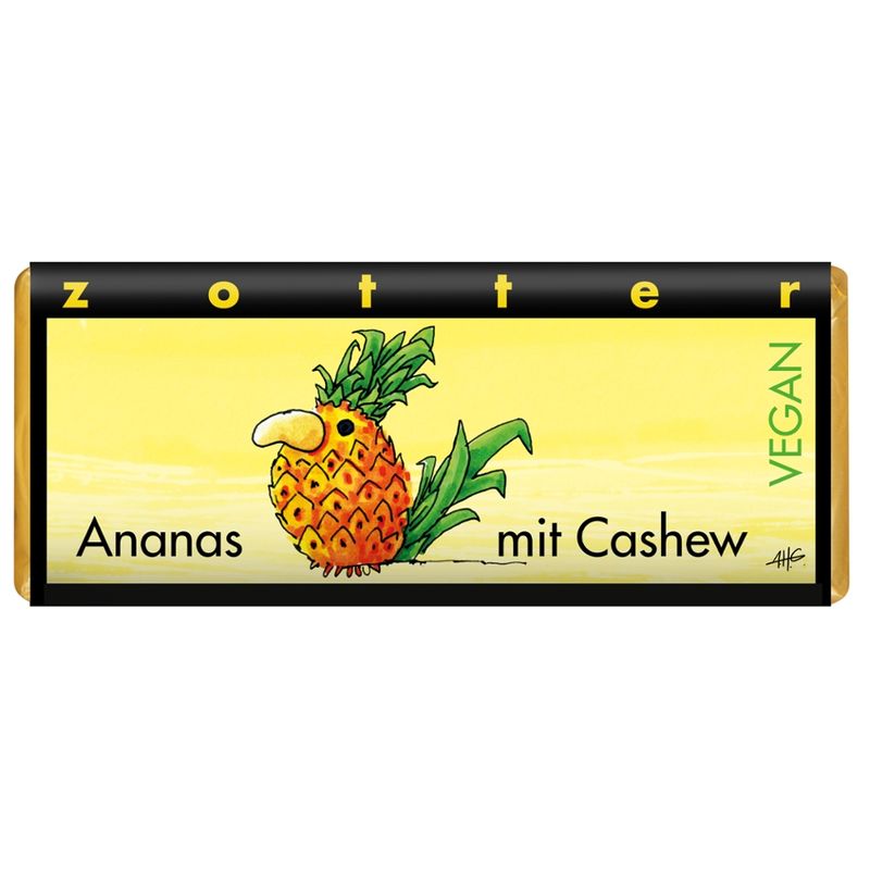 Zotter Schokolade Ananas mit Cashew VEGAN - Produktbild