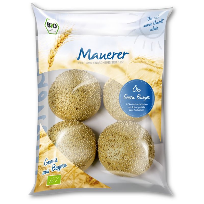Öko Bäckerei Konditorei Mauerer  70g Öko TK Green Burger 20x4 Stück - Produktbild