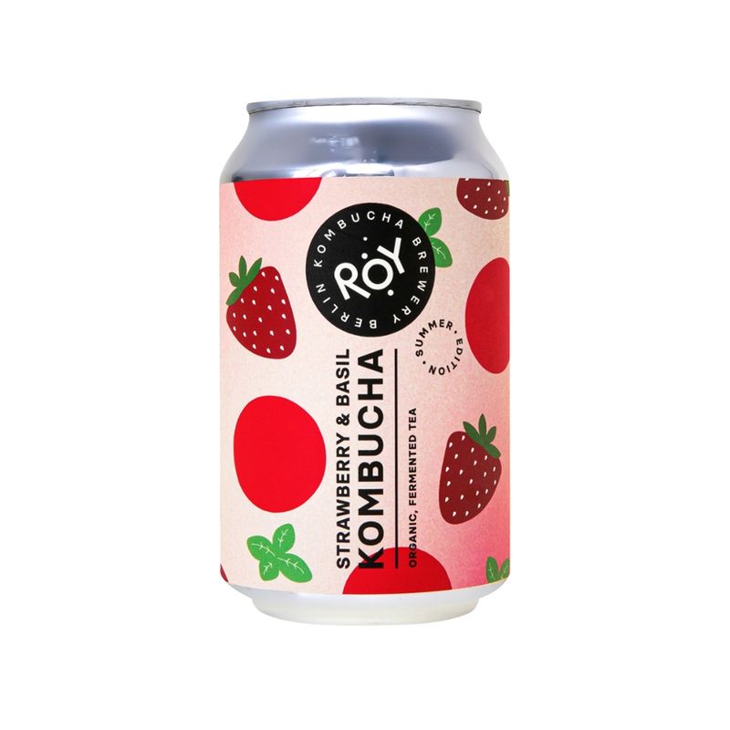 ROY ROY Strawberry & Basil Kombucha 330ml - Produktbild
