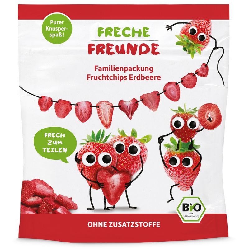 Freche Freunde Freche Freunde Bio Familienpackung Fruchtchips Erdbeere - Produktbild