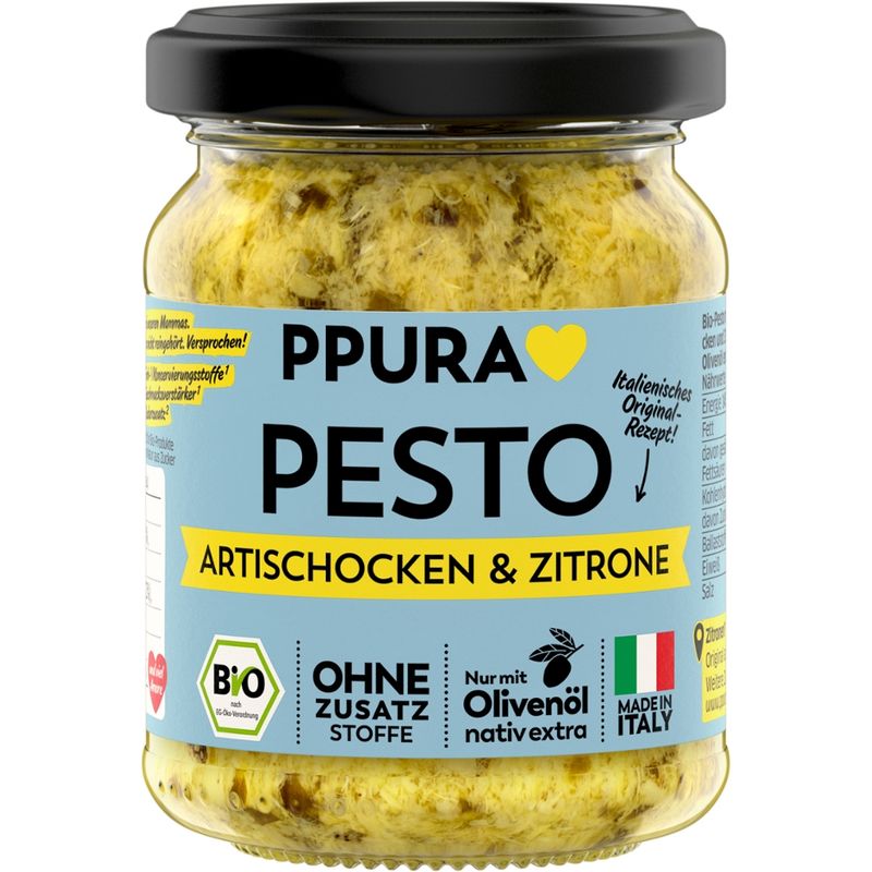 PPURA BIO Pesto Artischocken, Petersilie und sizilianische Zitrone - Produktbild