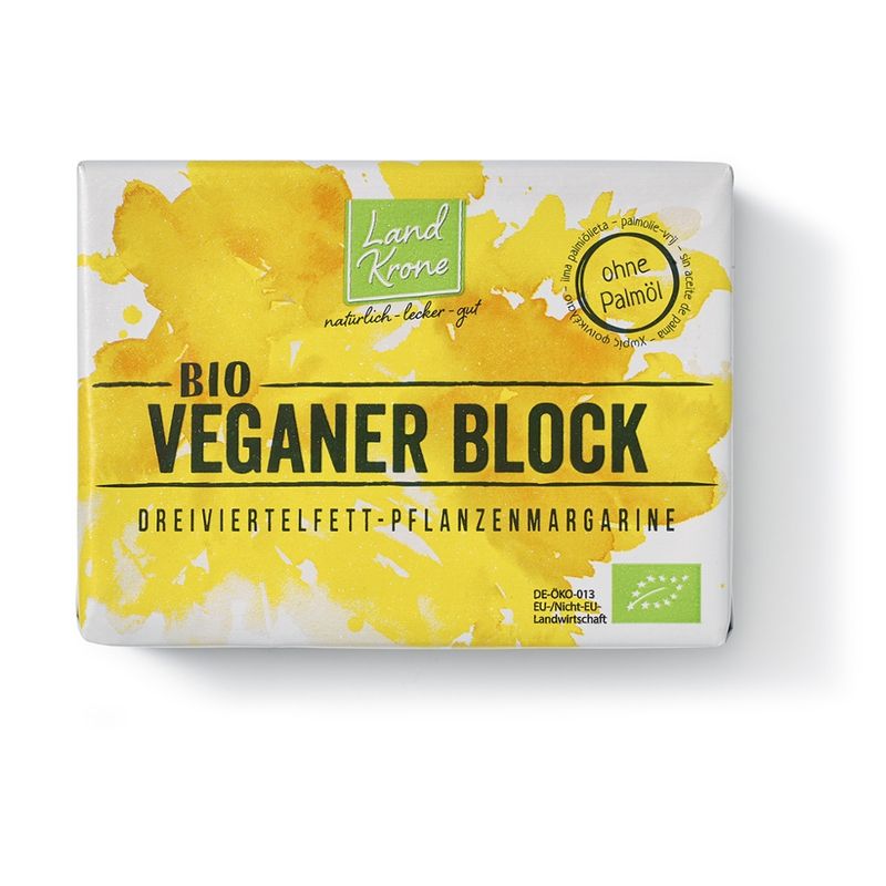Landkrone Bio Veganer Block - Dreiviertelfett Pflanzenmargarine - Produktbild