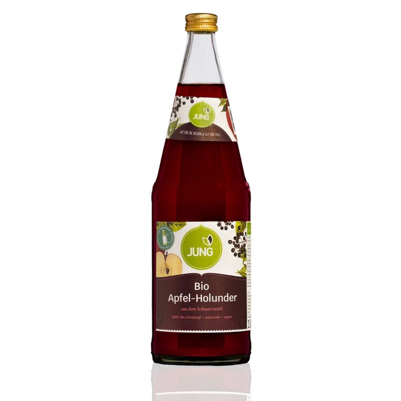 Jung Fruchtsäfte Jung Bio Apfel-Holundersaft aus dem Schwarzwald 1L - Produktbild