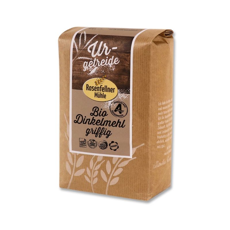 Rosenfellner Mühle & Naturkost Bio Dinkelmehl griffig  Typ 520 1kg - Produktbild