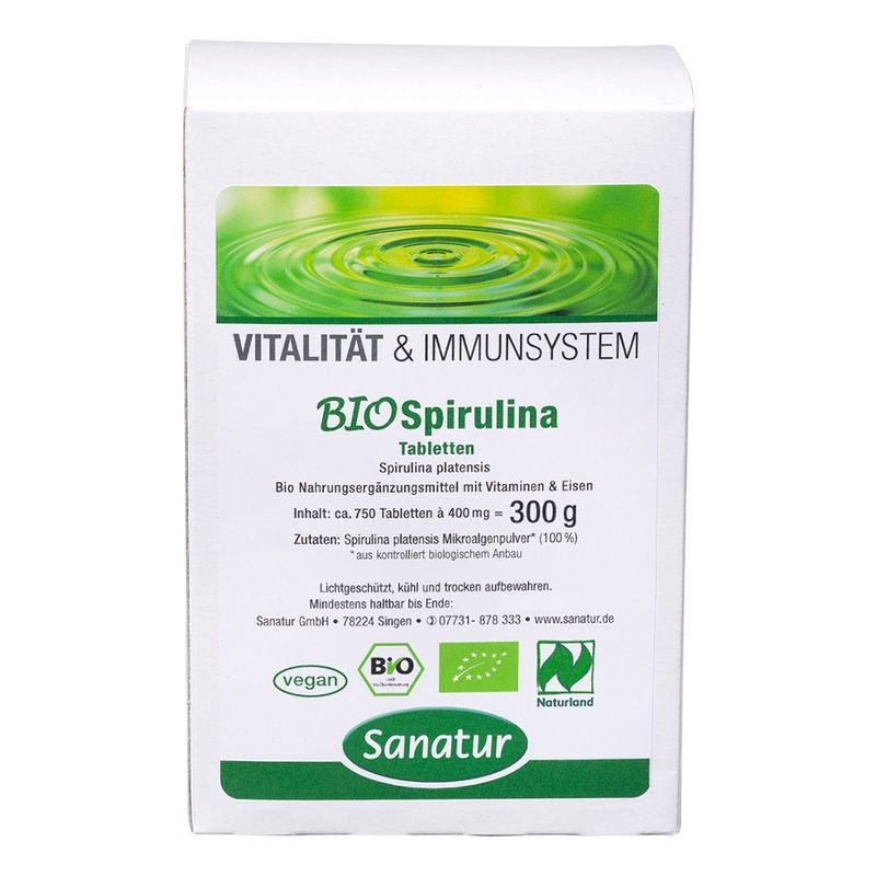Sanatur BioSpirulina 750 Tabletten, Nachfüllpackung, kbA - Produktbild