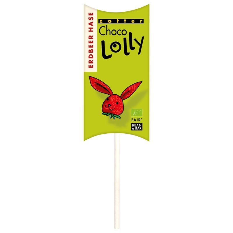 Zotter Schokolade Choco Lolly - Erdbeer Hase - Produktbild