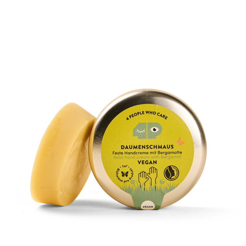 4peoplewhocare Veganer Daumenschmaus - Feste Handcreme in der Dose - Produktbild