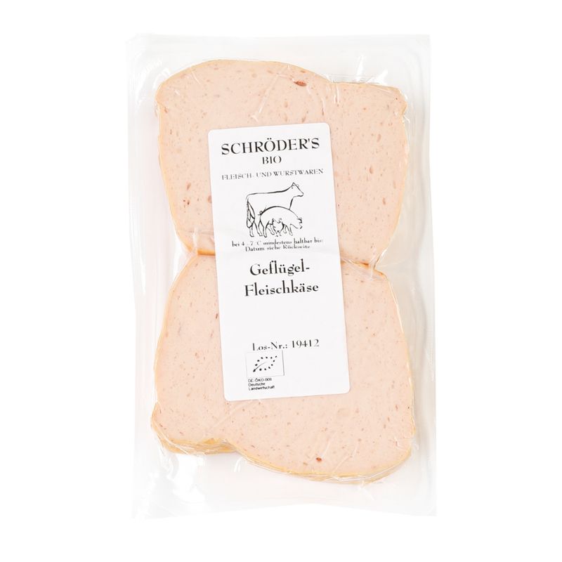 Schröder's Bio Fleisch- und Wurstwaren Geflügelfleischkäse 2 Scheiben - Produktbild
