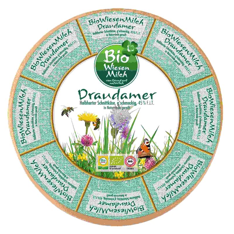 BioWiesenmilch Bio Wiesenmilch Draudamer 45% F.i.T. Laib - Produktbild