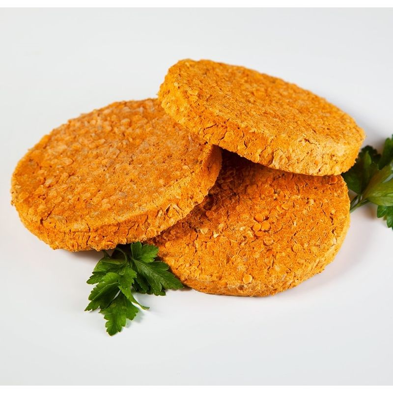 Bunte Burger Bratling BBQ Style Vegan - Bio veganer Gemüse Bratling mit  Jackfrucht und roter Linse - Produktbild