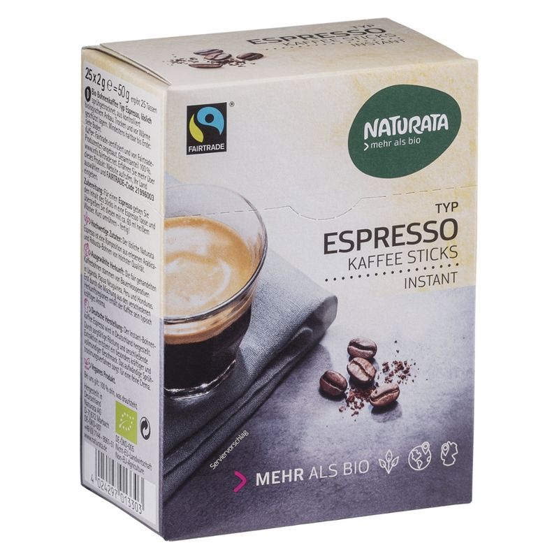 NATURATA Espresso Kaffee-Sticks Bohnenkaffee, instant - Produktbild
