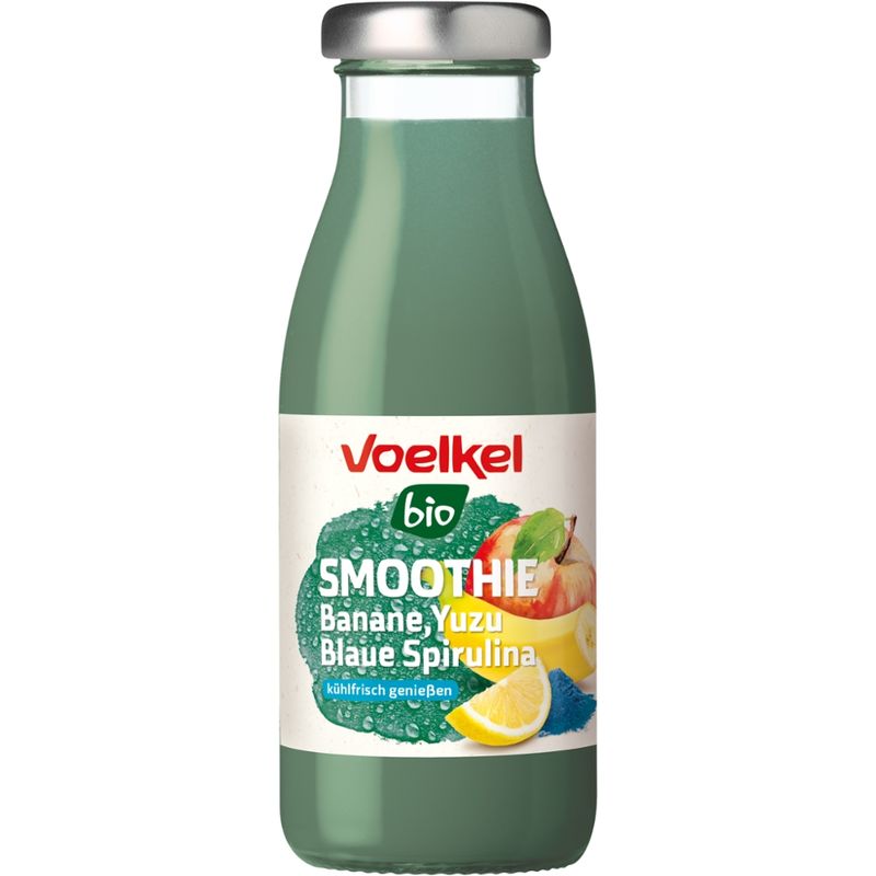 Voelkel Smoothie Banane, Yuzu, Blaue Spirulina, kühlpflichtig - Produktbild