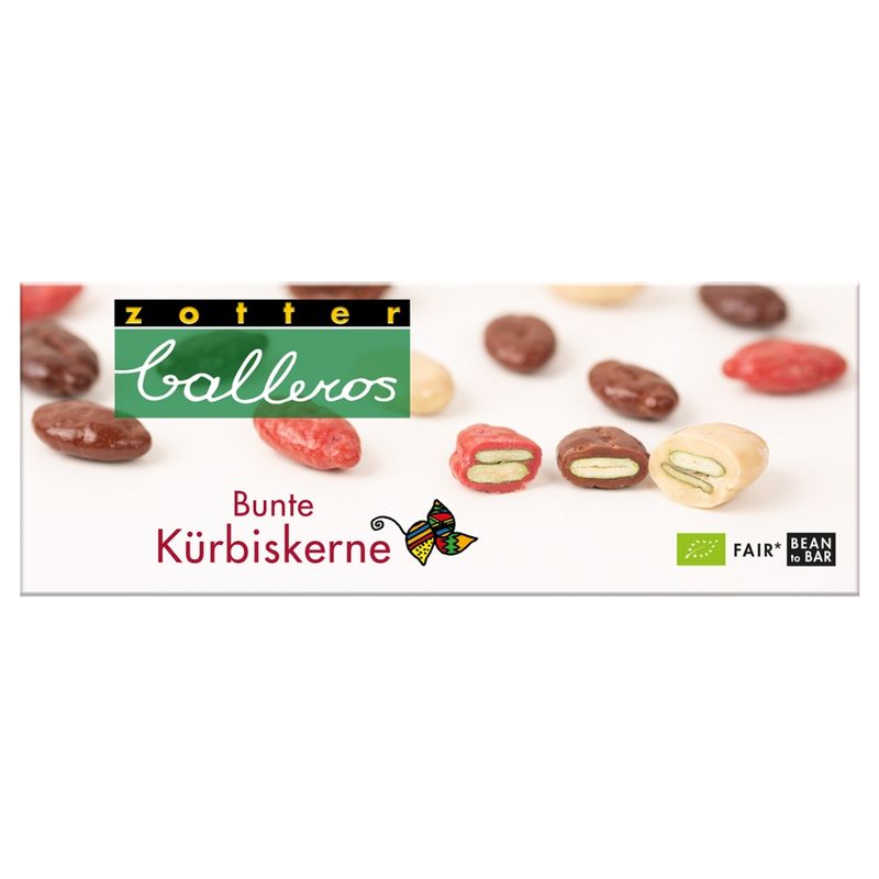 Zotter Schokolade Balleros "Bunte Kürbiskerne" - Produktbild