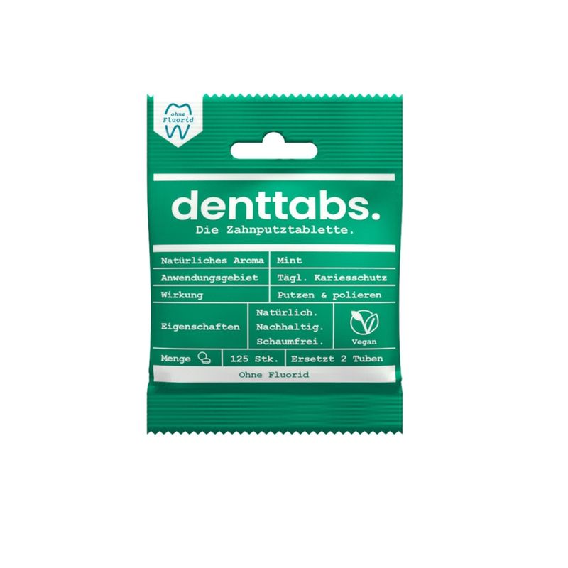 Denttabs Denttabs Zahnputztabletten Mint - ohne Fluorid - Produktbild