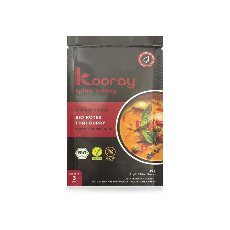 Kooray spice 'n easy Kooray spice ' n easy I Instant Sauce I Bio rotes Thai Curry I mittelscharf - Produktbild