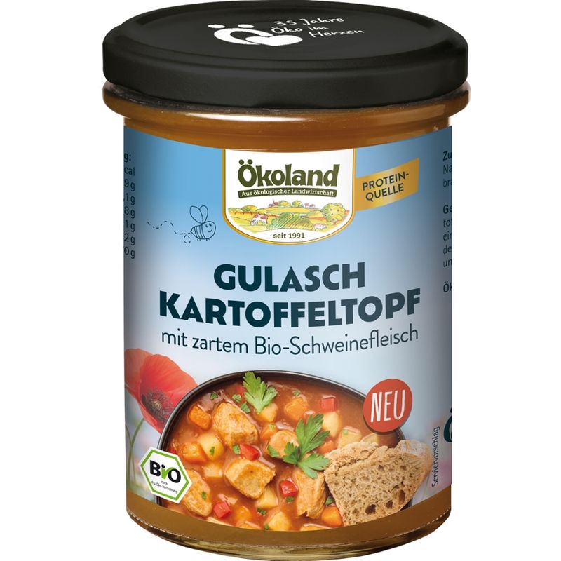 ÖKOLAND Gulasch Kartoffeltopf mit zartem Bio-Schweinefleisch und Paprika - Produktbild